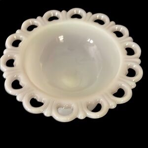 Vintage Footed Anchor Hocking (?)Milk Glass Candy Dish